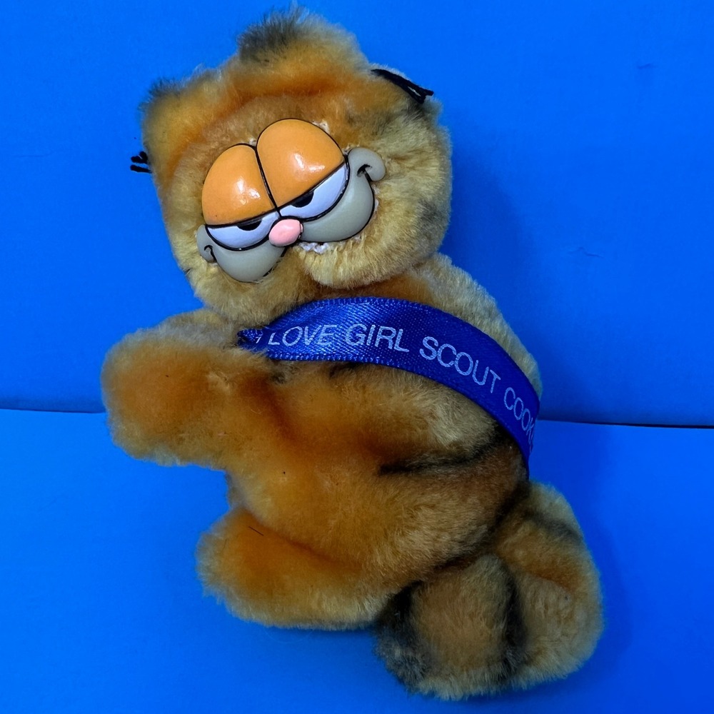 R Dakin Garfield Plush‎ 4 inch Orange I Love Girl Scout Cookies Vintage 1981